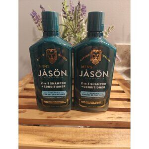 JASON Men's Hydrating 2-in-1 Shampoo + Conditioner, 12 oz, LOT OF 2